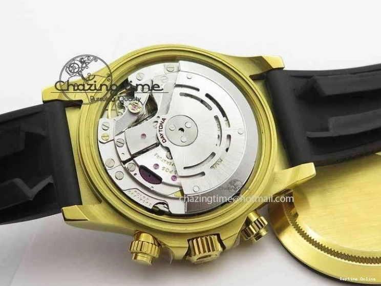 0301 Daytona YG 116518LN JH Best Edition Black Dial On Rubber Strap A4130 (Free XS rubber strap) WeatherProof 3645